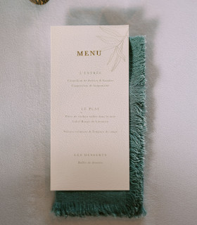 Menu de Mariage à l'assiette avec dorure