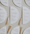Menu de Mariage Demi-Lune avec Pampille en coton Colorée