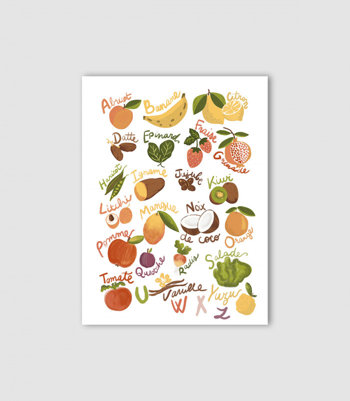 Affiche Enfant - Abécédaire Fruits & Légumes