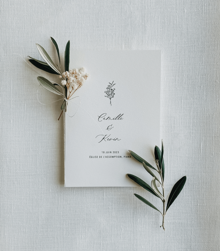 Livret de Messe en Papier Artisanal (déroulé cérémonie)