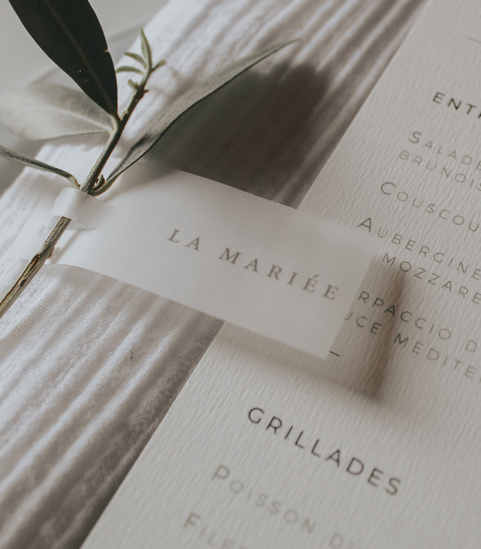 Marque-places Papier Calque & Brin d'Olivier